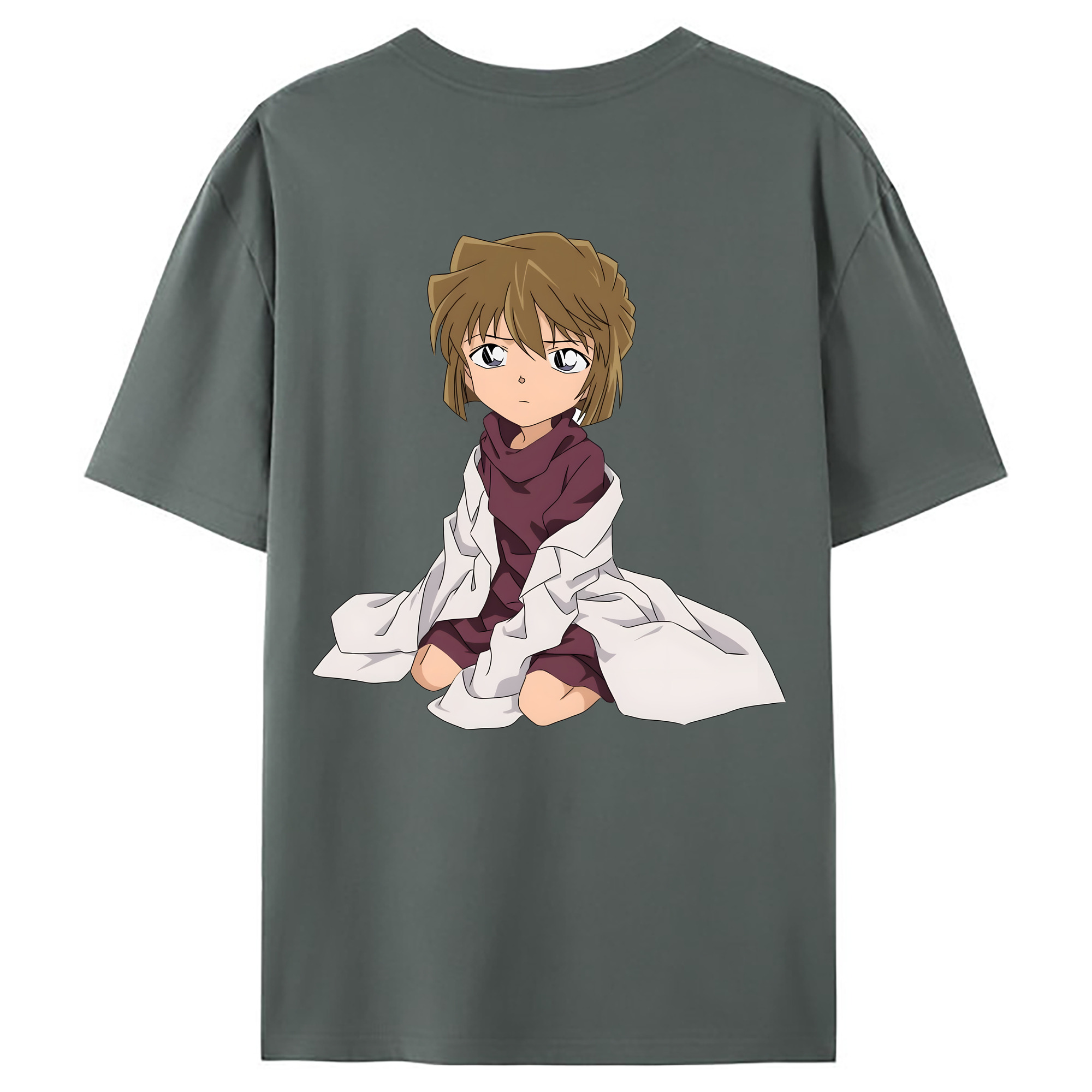 （画像用） 名探偵コナン 灰原 哀 はいばら あい Detective Conan Anita Hailey、Vi Graythorn Haibara Ai 綿100％ メンズ半袖Tシャツ（バックプリント） 通気性